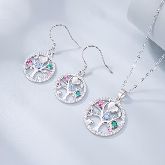 Tree of Life Jewelry Organizer, Golden Metal Branches, Wood Gallery Base, Earring Necklaces Holder